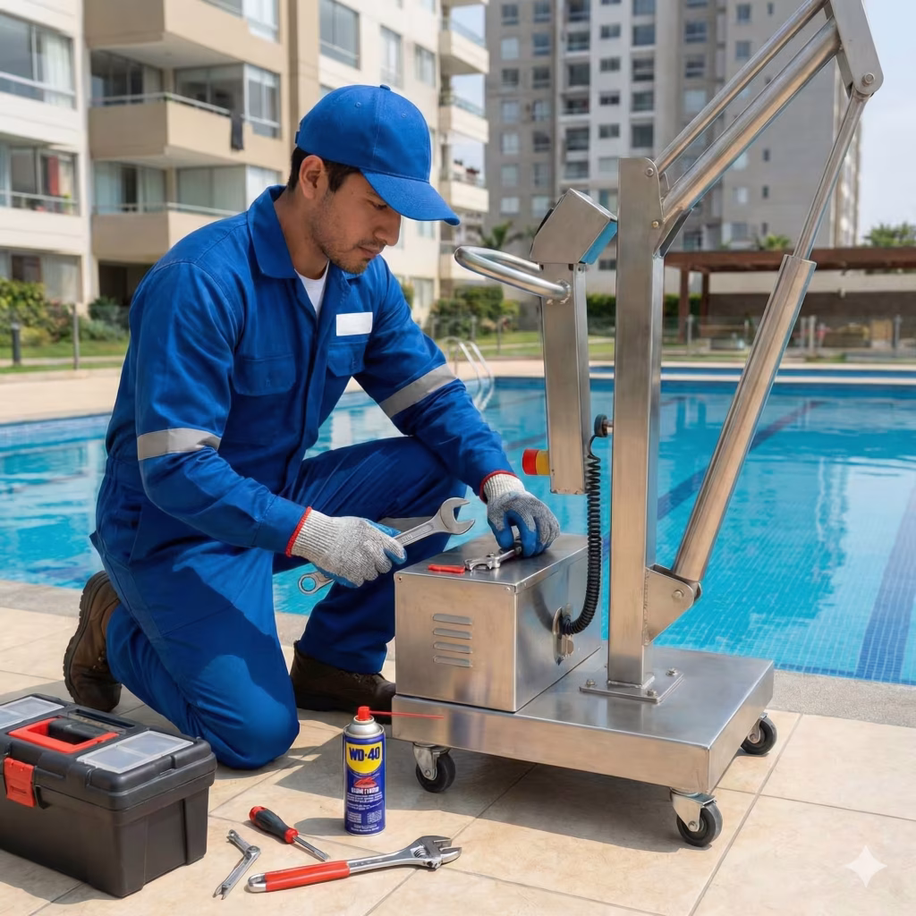 mantenimiento de silla para piscina